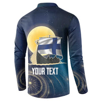 Personalized Finland Drakkar Vikings Button Sweatshirt Longships with Vegvisir