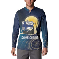 Personalized Finland Drakkar Vikings Button Sweatshirt Longships with Vegvisir