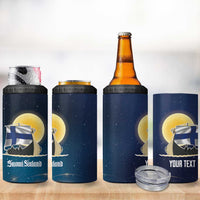 Personalized Finland Drakkar Vikings 4 in 1 Can Cooler Tumbler Longships with Vegvisir