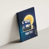 Personalized Finland Drakkar Vikings Canvas Wall Art Longships with Vegvisir