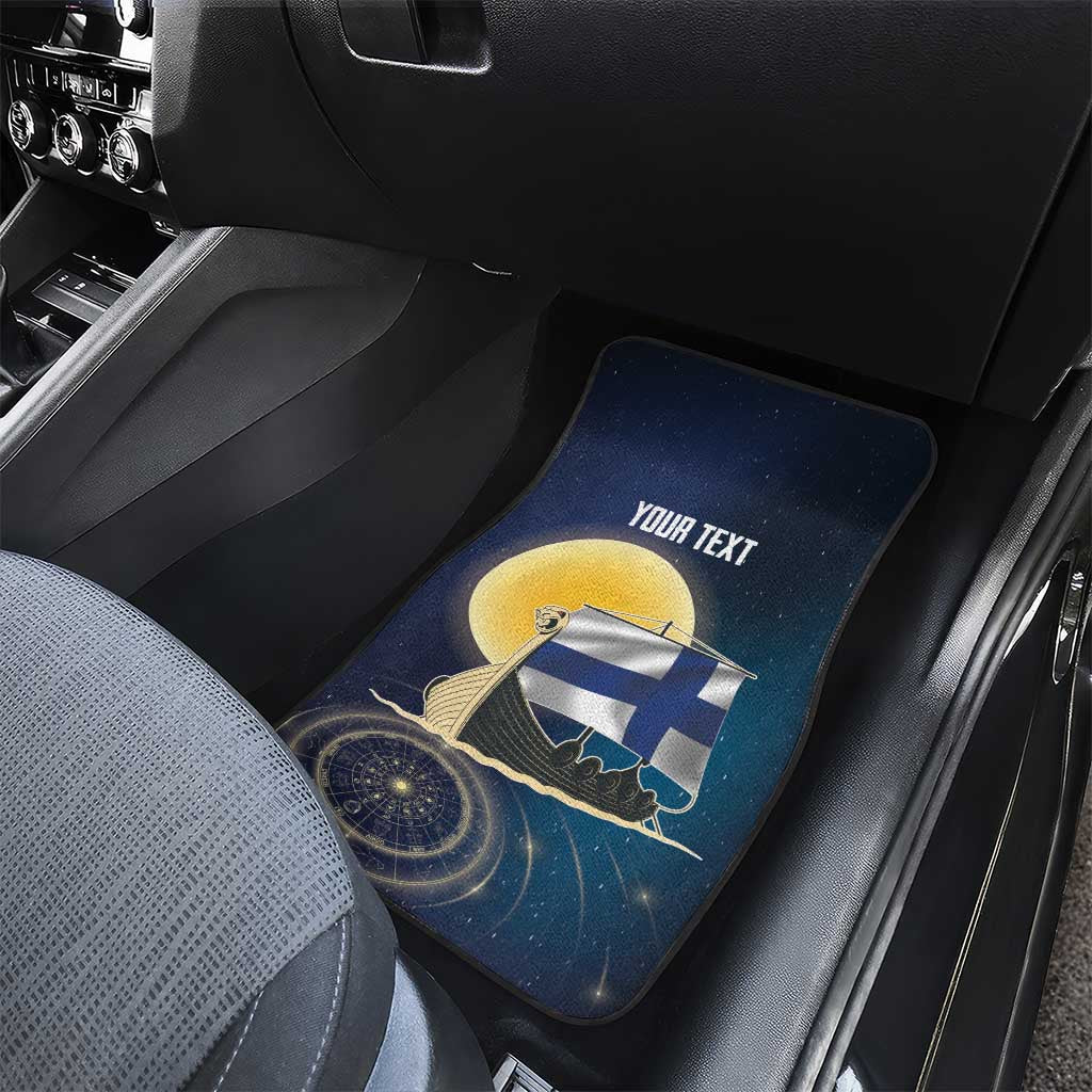 Personalized Finland Drakkar Vikings Car Mats Longships with Vegvisir