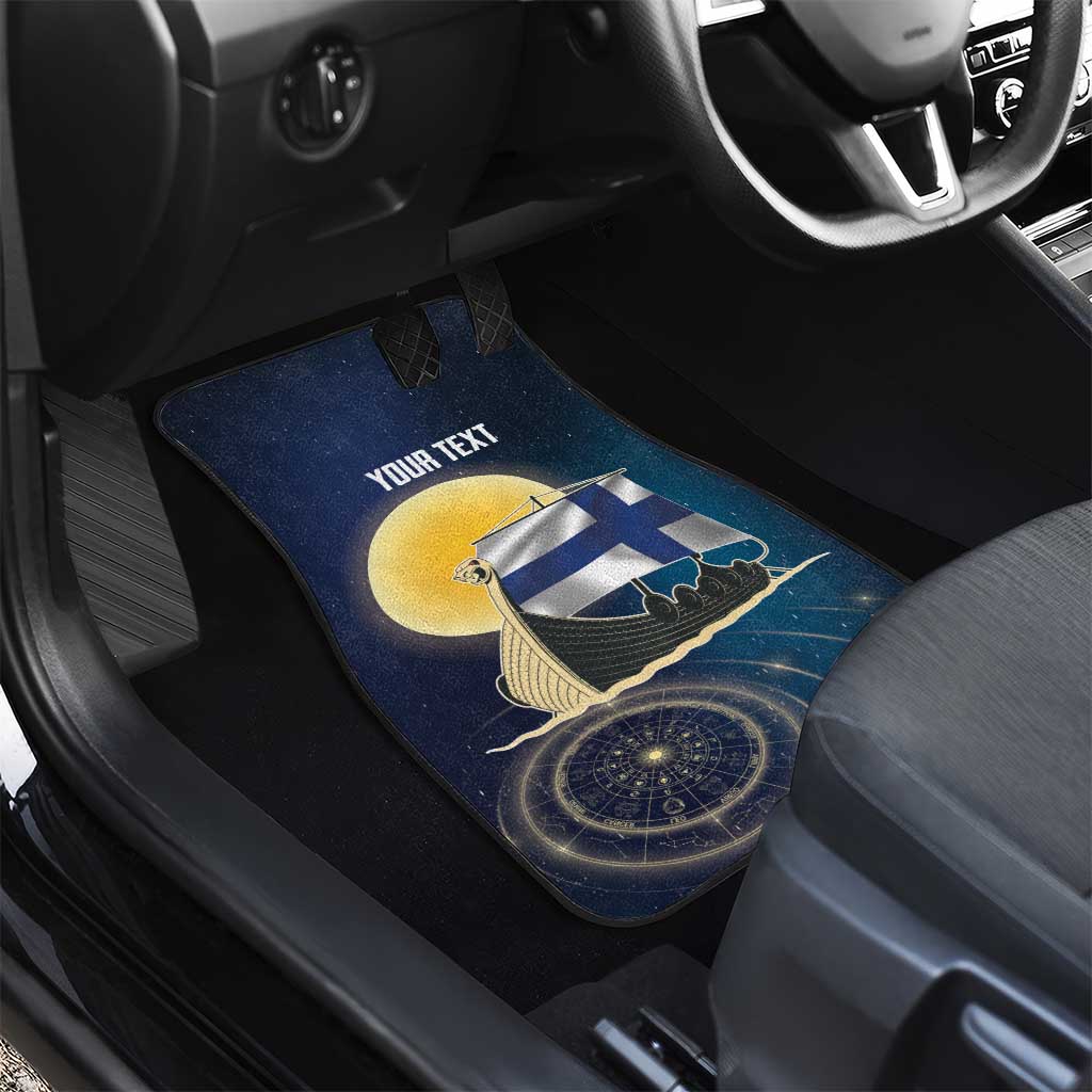 Personalized Finland Drakkar Vikings Car Mats Longships with Vegvisir