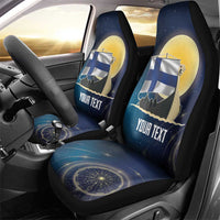 Personalized Finland Drakkar Vikings Car Seat Cover Longships with Vegvisir