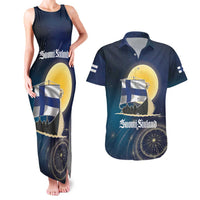 Personalized Finland Drakkar Vikings Couples Matching Tank Maxi Dress and Hawaiian Shirt Longships with Vegvisir