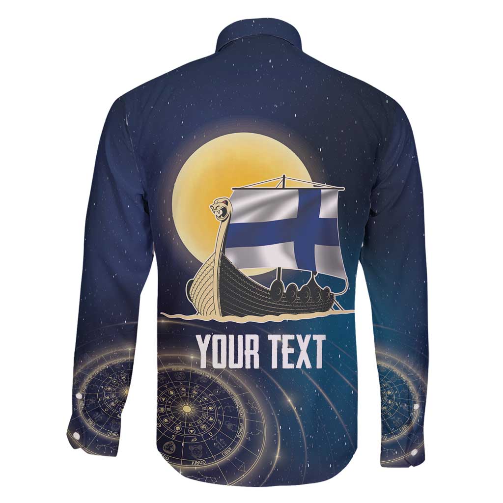 Personalized Finland Drakkar Vikings Family Matching Long Sleeve Bodycon Dress and Hawaiian Shirt Longships with Vegvisir