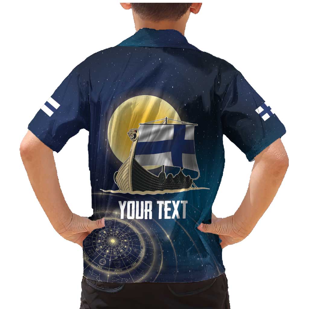 Personalized Finland Drakkar Vikings Family Matching Mermaid Dress and Hawaiian Shirt Longships with Vegvisir