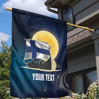 Personalized Finland Drakkar Vikings Garden Flag Longships with Vegvisir