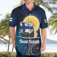 Personalized Finland Drakkar Vikings Hawaiian Shirt Longships with Vegvisir