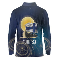 Personalized Finland Drakkar Vikings Long Sleeve Polo Shirt Longships with Vegvisir