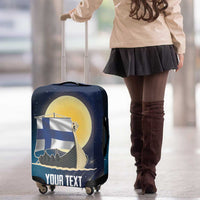 Personalized Finland Drakkar Vikings Luggage Cover Longships with Vegvisir