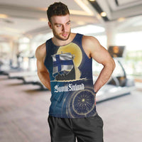 Personalized Finland Drakkar Vikings Men Tank Top Longships with Vegvisir