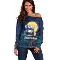 Personalized Finland Drakkar Vikings Off Shoulder Sweater Longships with Vegvisir
