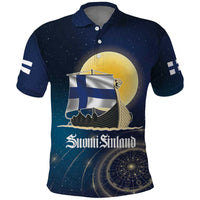 Personalized Finland Drakkar Vikings Polo Shirt Longships with Vegvisir