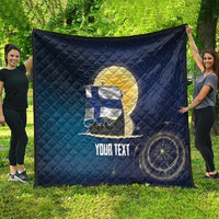Personalized Finland Drakkar Vikings Quilt Longships with Vegvisir