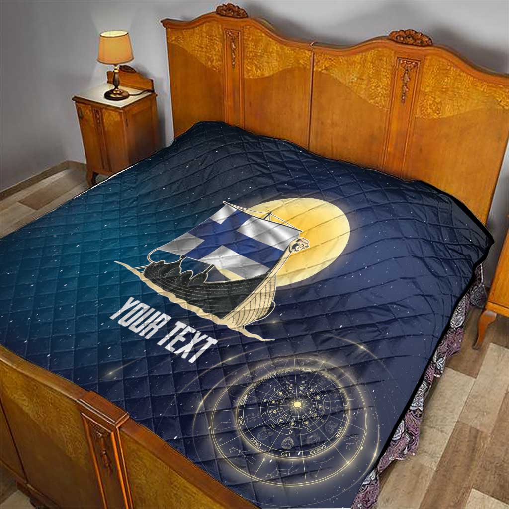 Personalized Finland Drakkar Vikings Quilt Longships with Vegvisir