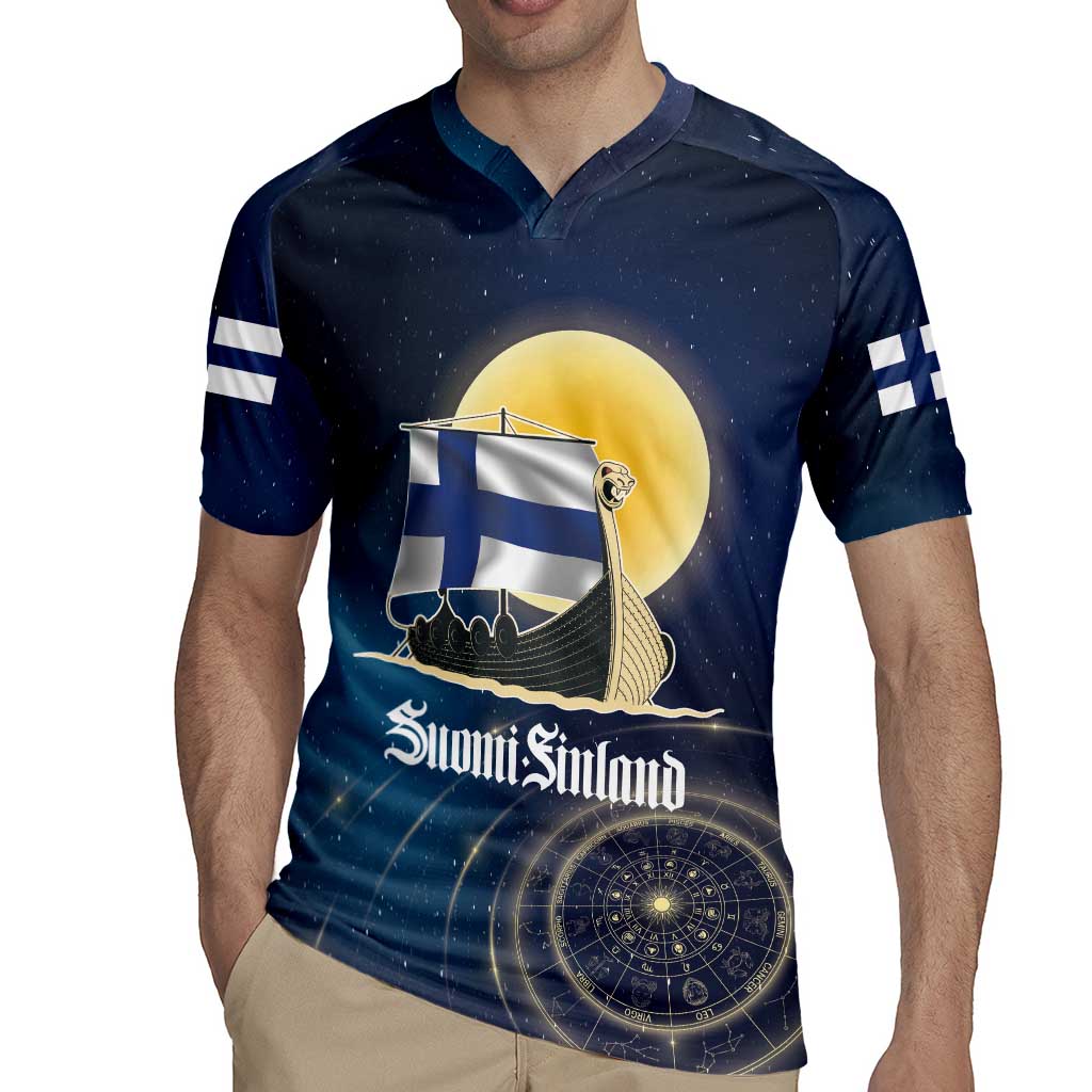 Personalized Finland Drakkar Vikings Rugby Jersey Longships with Vegvisir