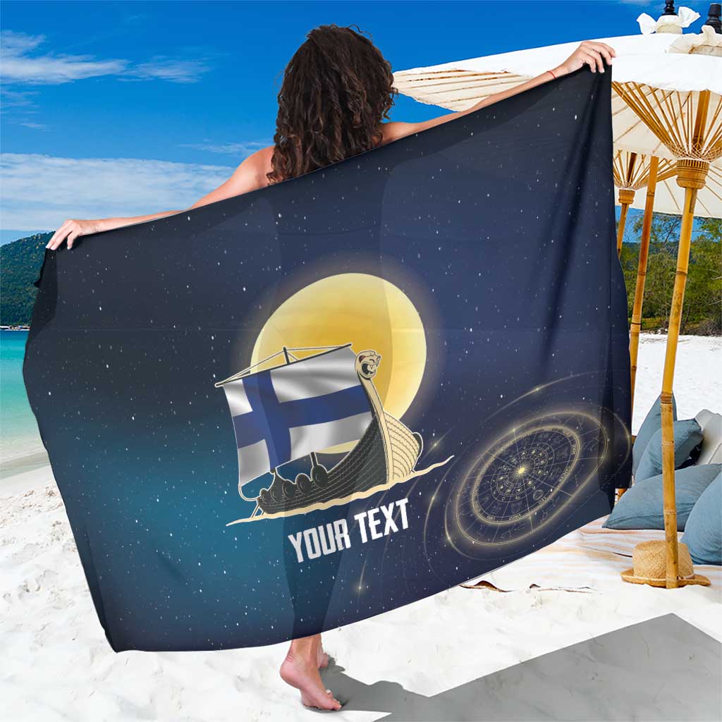 Personalized Finland Drakkar Vikings Sarong Longships with Vegvisir