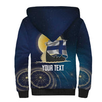 Personalized Finland Drakkar Vikings Sherpa Hoodie Longships with Vegvisir