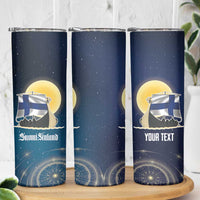Personalized Finland Drakkar Vikings Skinny Tumbler Longships with Vegvisir