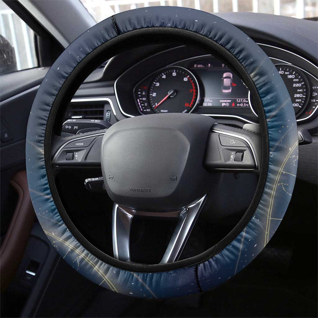 Finland Drakkar Vikings Steering Wheel Cover Longships with Vegvisir