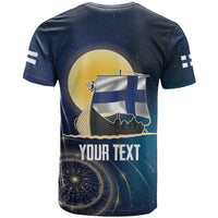 Personalized Finland Drakkar Vikings T Shirt Longships with Vegvisir