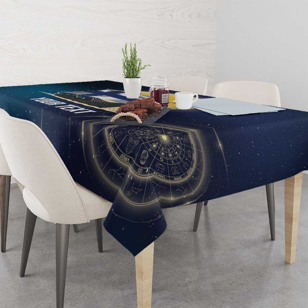 Personalized Finland Drakkar Vikings Tablecloth Longships with Vegvisir