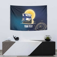 Personalized Finland Drakkar Vikings Tapestry Longships with Vegvisir