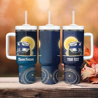 Personalized Finland Drakkar Vikings Tumbler With Handle Longships with Vegvisir