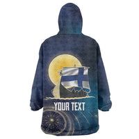 Personalized Finland Drakkar Vikings Wearable Blanket Hoodie Longships with Vegvisir