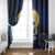 Personalized Finland Drakkar Vikings Window Curtain Longships with Vegvisir