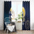 Personalized Finland Drakkar Vikings Window Curtain Longships with Vegvisir