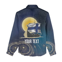 Personalized Finland Drakkar Vikings Women Casual Shirt Longships with Vegvisir
