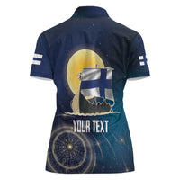 Personalized Finland Drakkar Vikings Women Polo Shirt Longships with Vegvisir