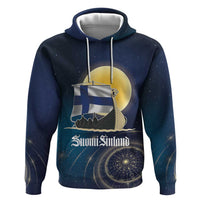 Personalized Finland Drakkar Vikings Zip Hoodie Longships with Vegvisir
