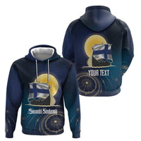 Personalized Finland Drakkar Vikings Zip Hoodie Longships with Vegvisir