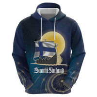 Personalized Finland Drakkar Vikings Zip Hoodie Longships with Vegvisir