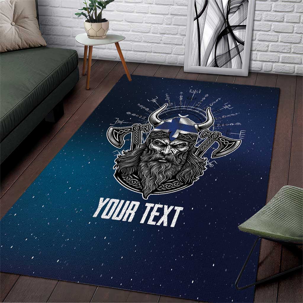 Personalized Finland Drakkar Vikings Area Rug Suomi Viking Warrior