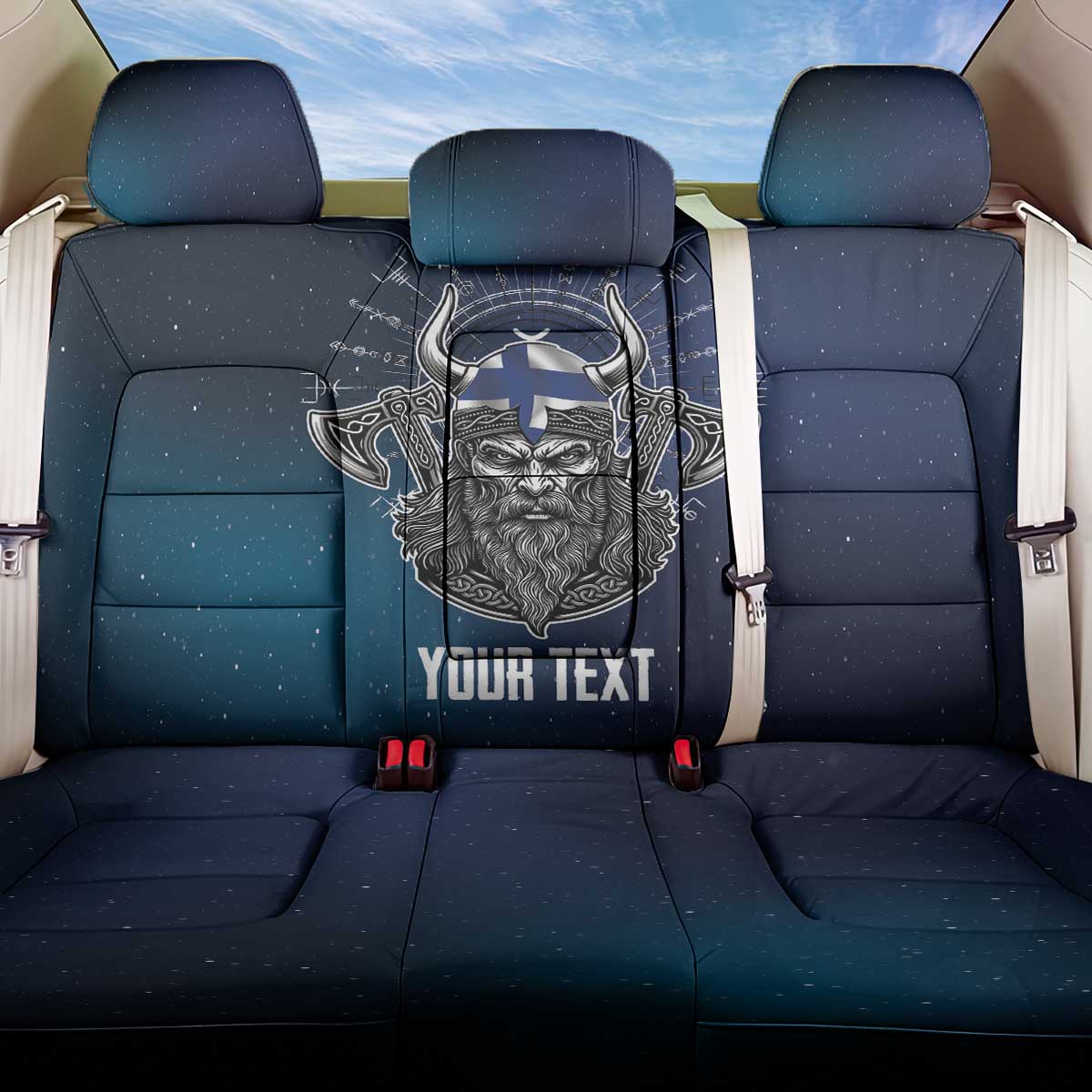 Personalized Finland Drakkar Vikings Back Car Seat Cover Suomi Viking Warrior