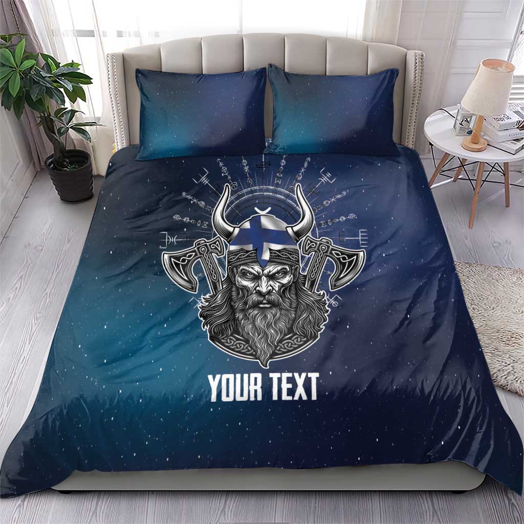 Personalized Finland Drakkar Vikings Bedding Set Suomi Viking Warrior