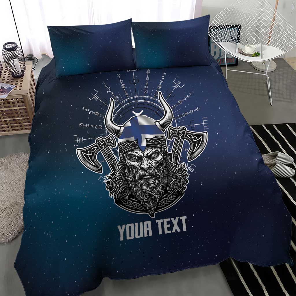 Personalized Finland Drakkar Vikings Bedding Set Suomi Viking Warrior