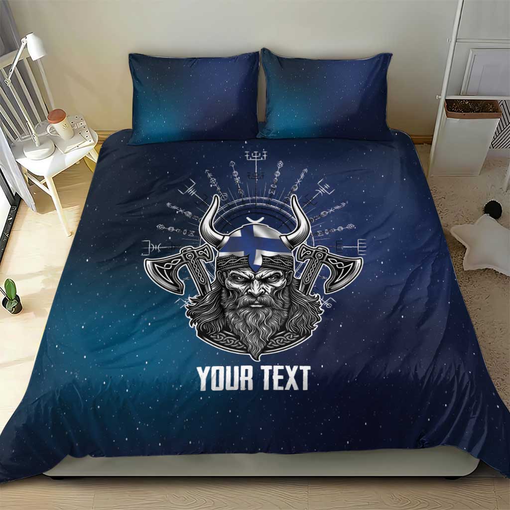 Personalized Finland Drakkar Vikings Bedding Set Suomi Viking Warrior