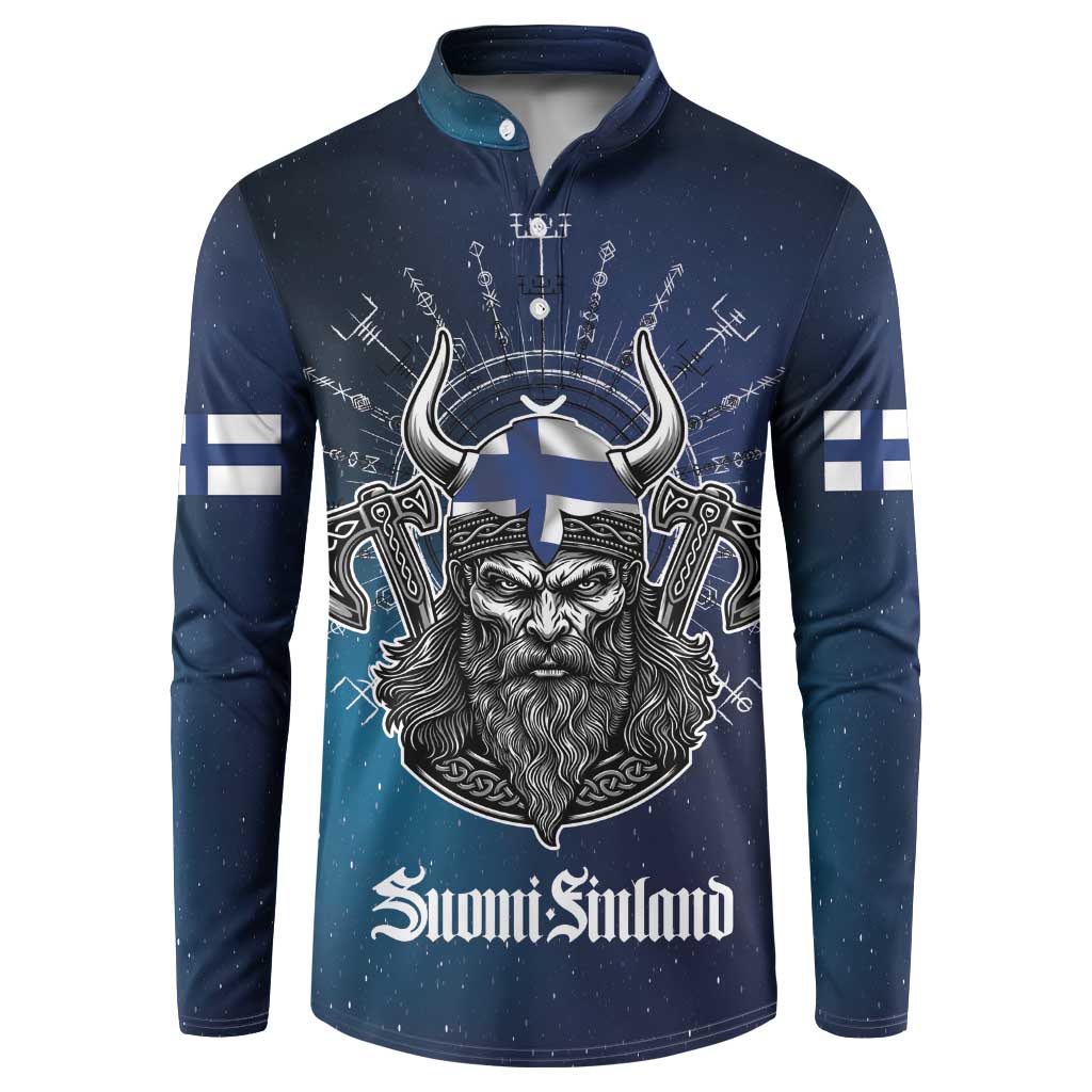 Personalized Finland Drakkar Vikings Button Sweatshirt Suomi Viking Warrior