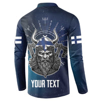 Personalized Finland Drakkar Vikings Button Sweatshirt Suomi Viking Warrior