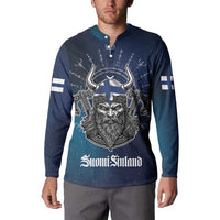 Personalized Finland Drakkar Vikings Button Sweatshirt Suomi Viking Warrior