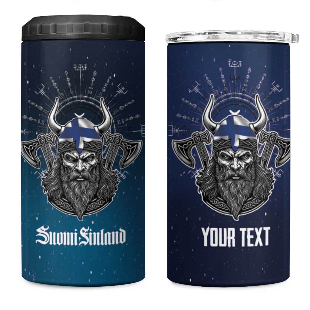Personalized Finland Drakkar Vikings 4 in 1 Can Cooler Tumbler Suomi Viking Warrior