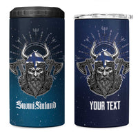 Personalized Finland Drakkar Vikings 4 in 1 Can Cooler Tumbler Suomi Viking Warrior