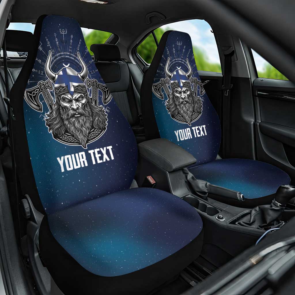 Personalized Finland Drakkar Vikings Car Seat Cover Suomi Viking Warrior