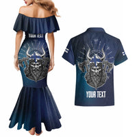 Personalized Finland Drakkar Vikings Couples Matching Mermaid Dress and Hawaiian Shirt Suomi Viking Warrior