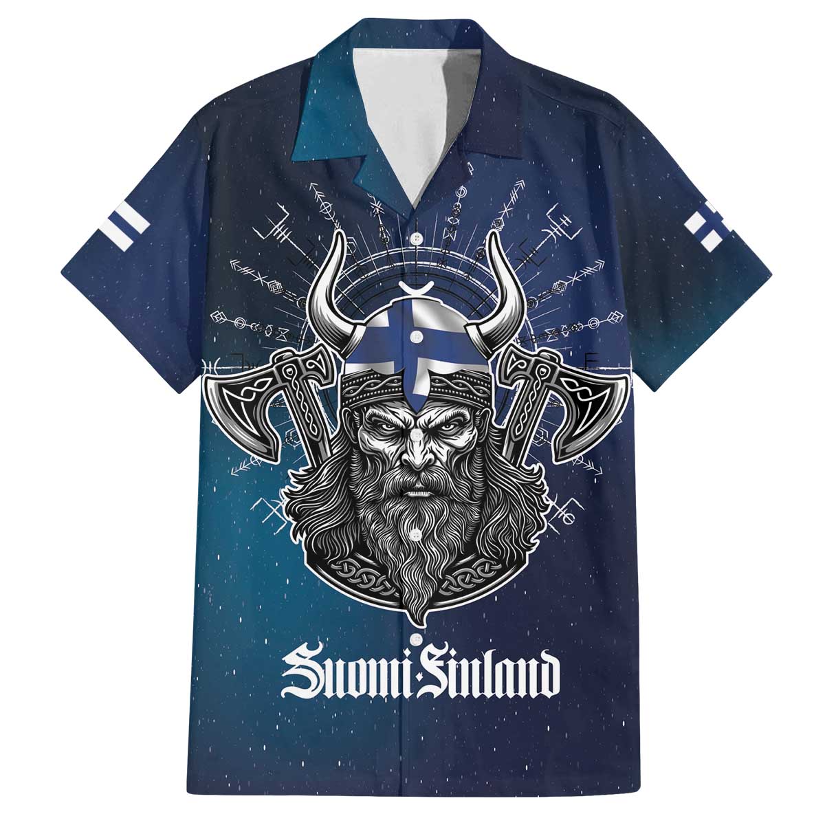Personalized Finland Drakkar Vikings Family Matching Off The Shoulder Long Sleeve Dress and Hawaiian Shirt Suomi Viking Warrior