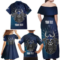 Personalized Finland Drakkar Vikings Family Matching Off Shoulder Maxi Dress and Hawaiian Shirt Suomi Viking Warrior